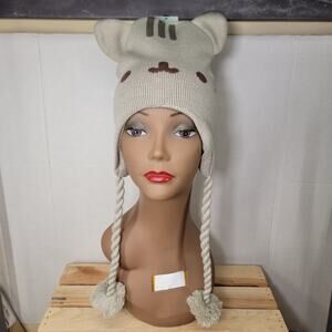 Pusheen by Culturefly Knit Trapper Beanie w/ Tassels - OS NEW
